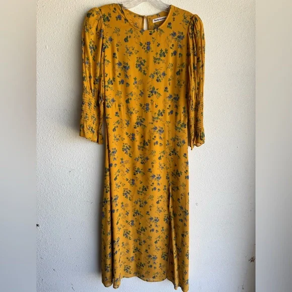 NWOT REFORMATION Carolena Floral-Print Georgette Midi Dress - Picture 3 of 7